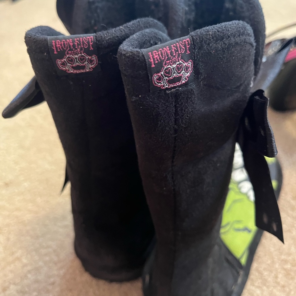 Iron Fist Green and Pink Zombie Skull Booties - Picture 4 of 5